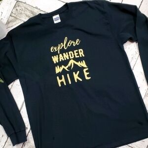 Wanderlust Cotton Unisex Long Sleeve Hike Shirt L